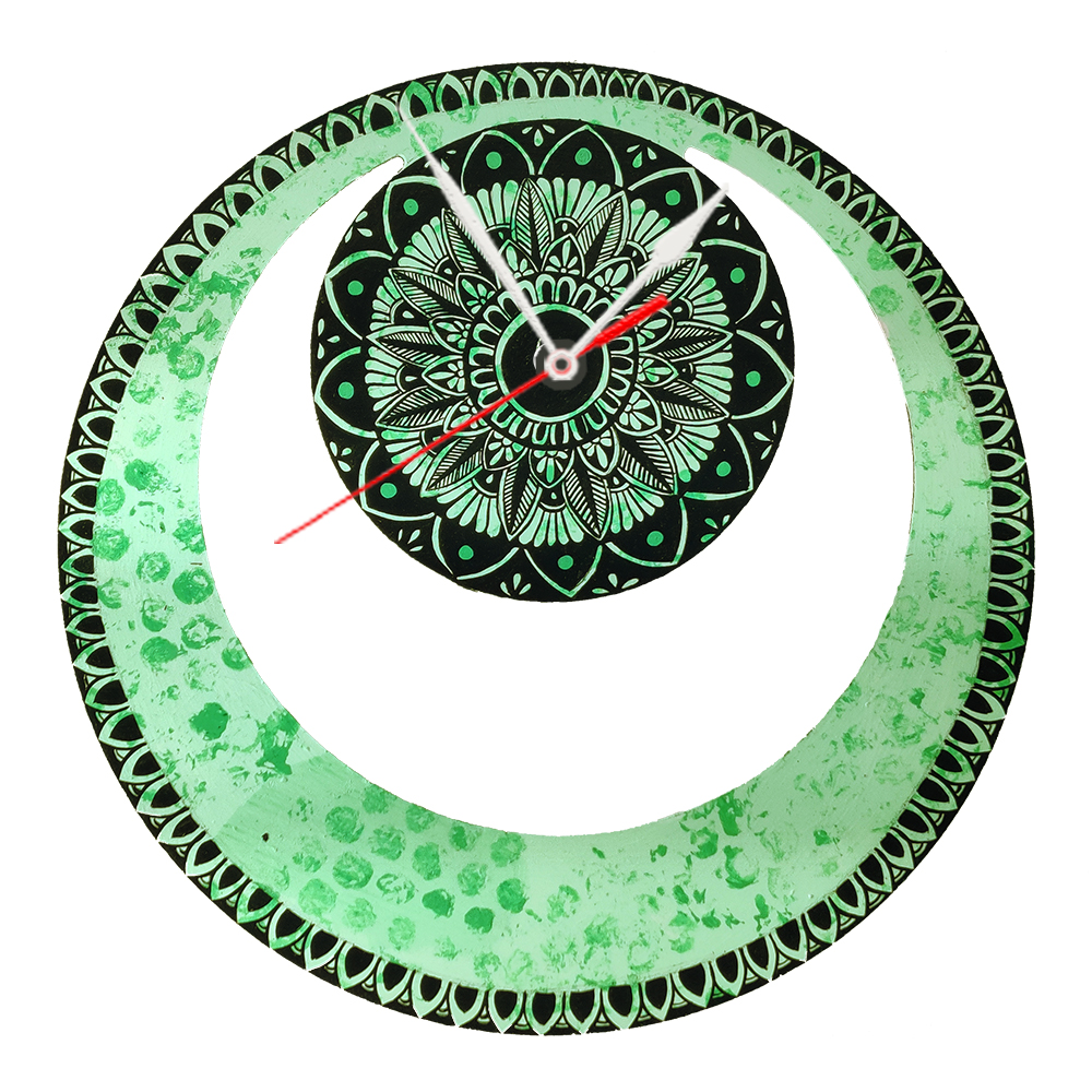 Pen Mandala on Moon Clock MDF DIY Kit by Penkraft